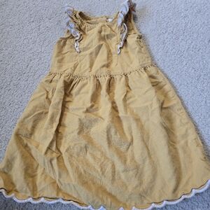 Carters Charming Yellow Kids Dress With Lace Trim Youth Size 5